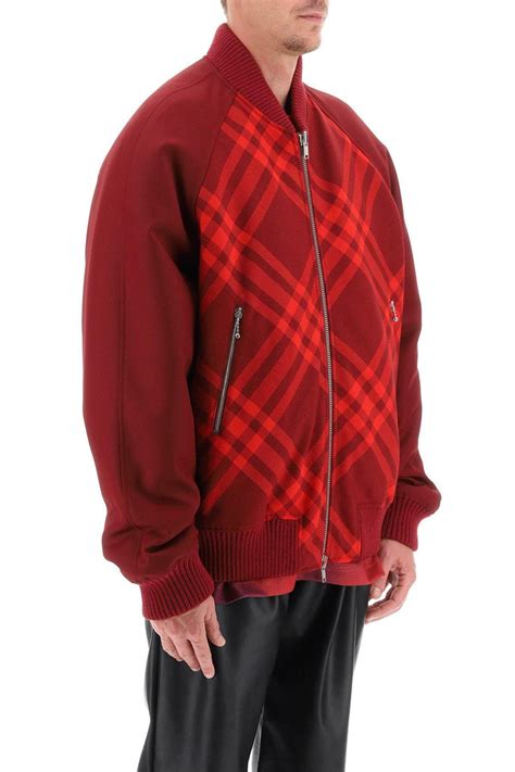 bomber burberry rosso|Burberry Bomber Jackets for Men .